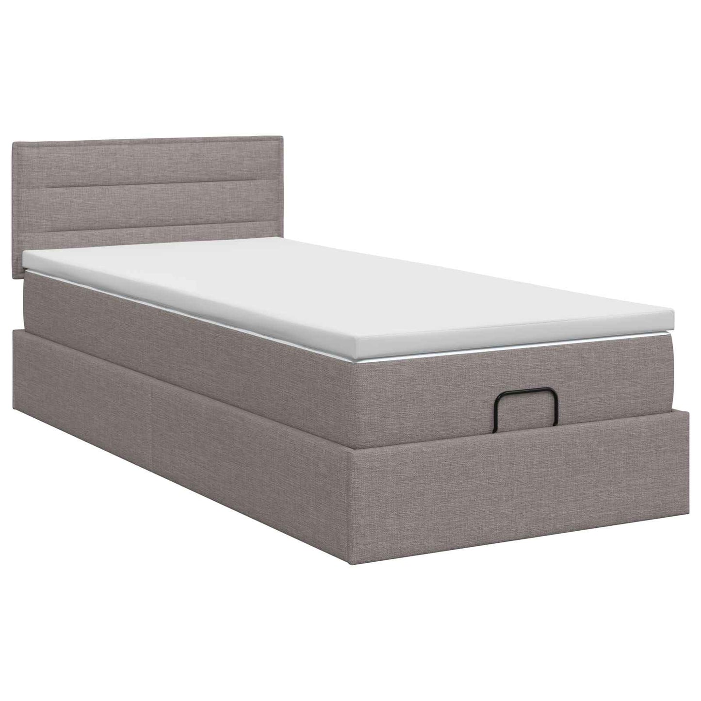 Ottoman bed met matras met hoofdeinde Taupe 80 x 200 cm Stof