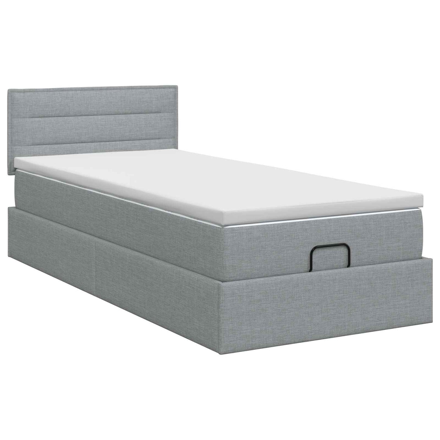 Ottoman bed met matras Lichtgrijs 90 x 190 cm Stof