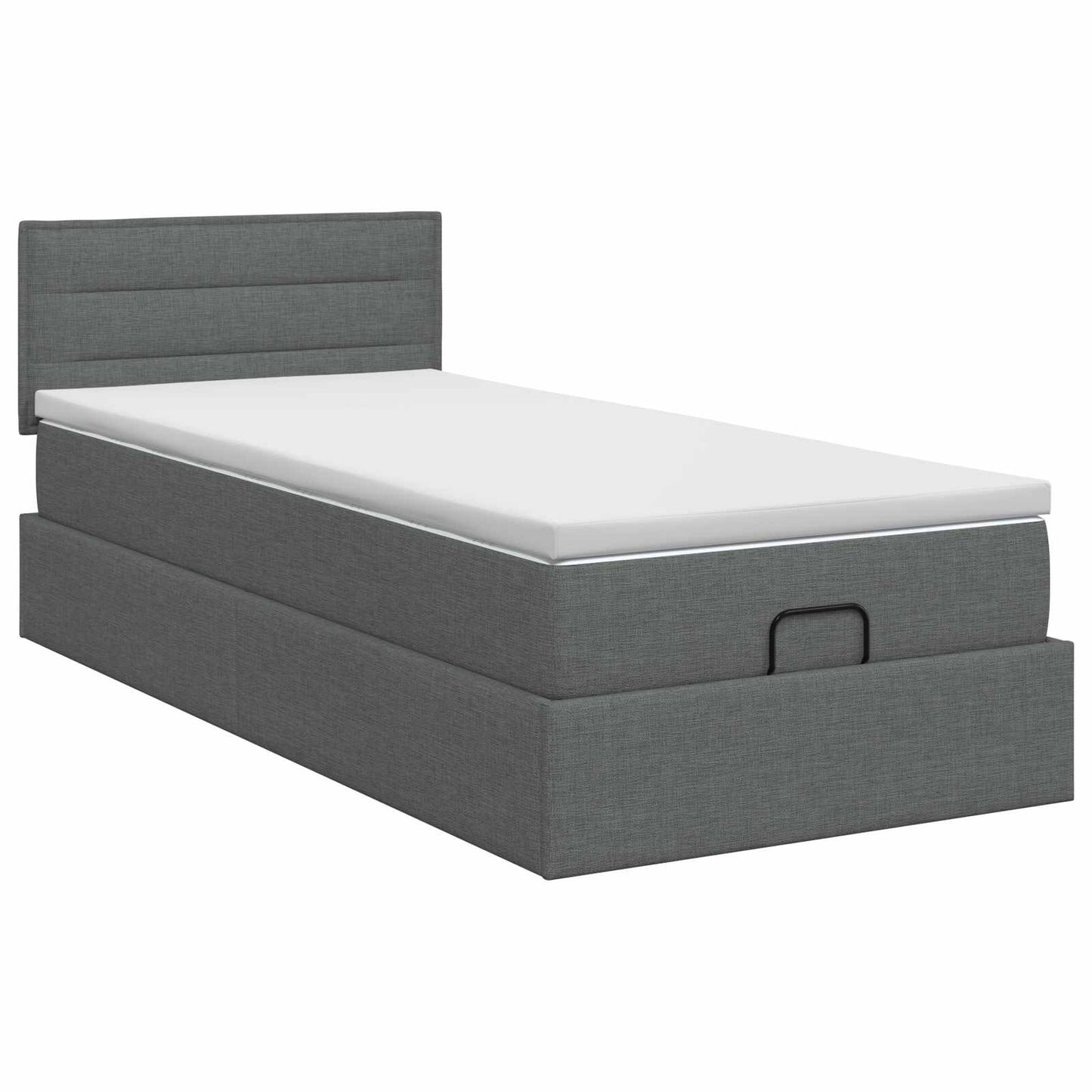 Ottoman bed met matras Donkergrijs 90 x 190 cm Stof