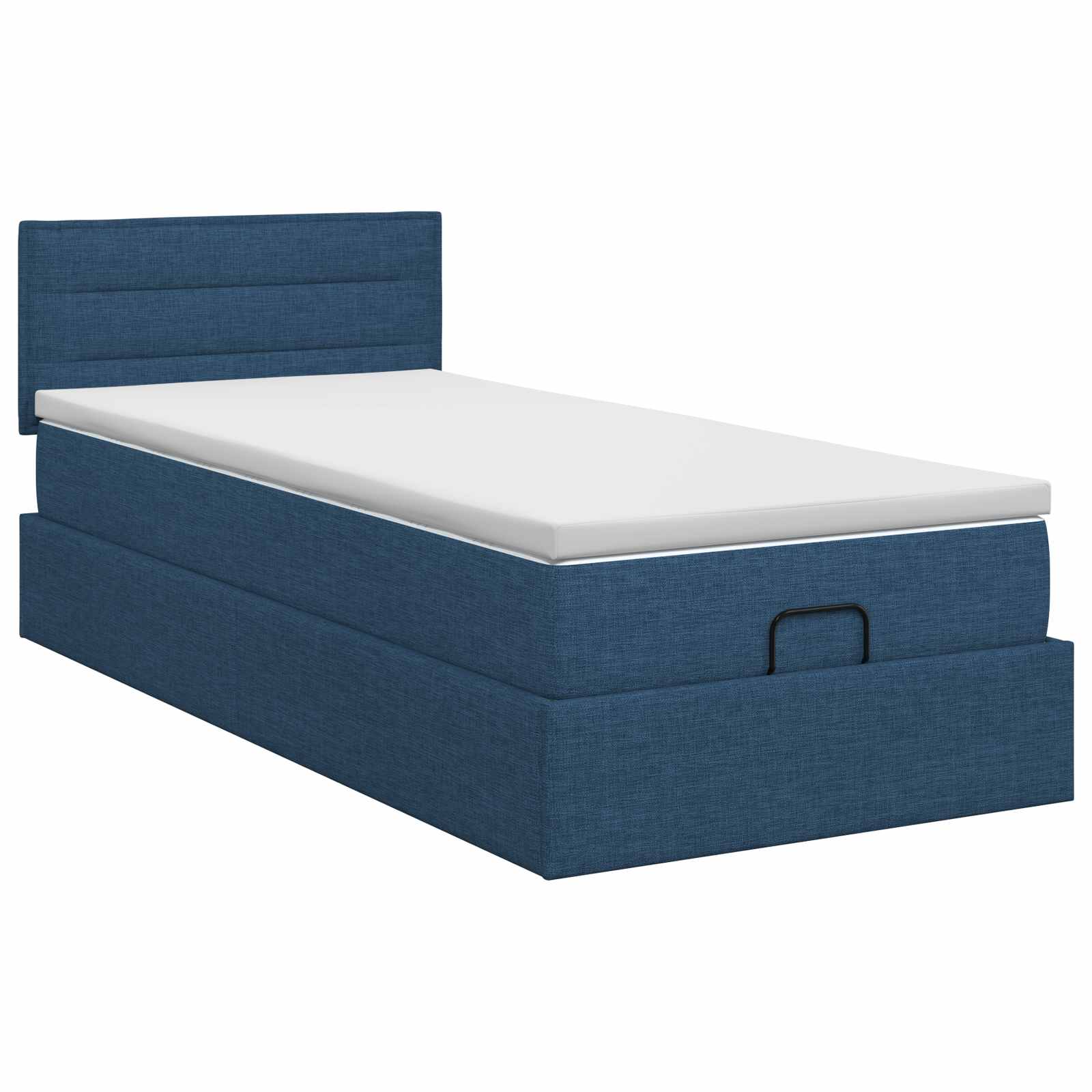 Ottoman bed met matras met hoofdeinde Blauw 90 x 190 cm Stof is nu te koop bij PeponiXL, paradijselijk wonen!