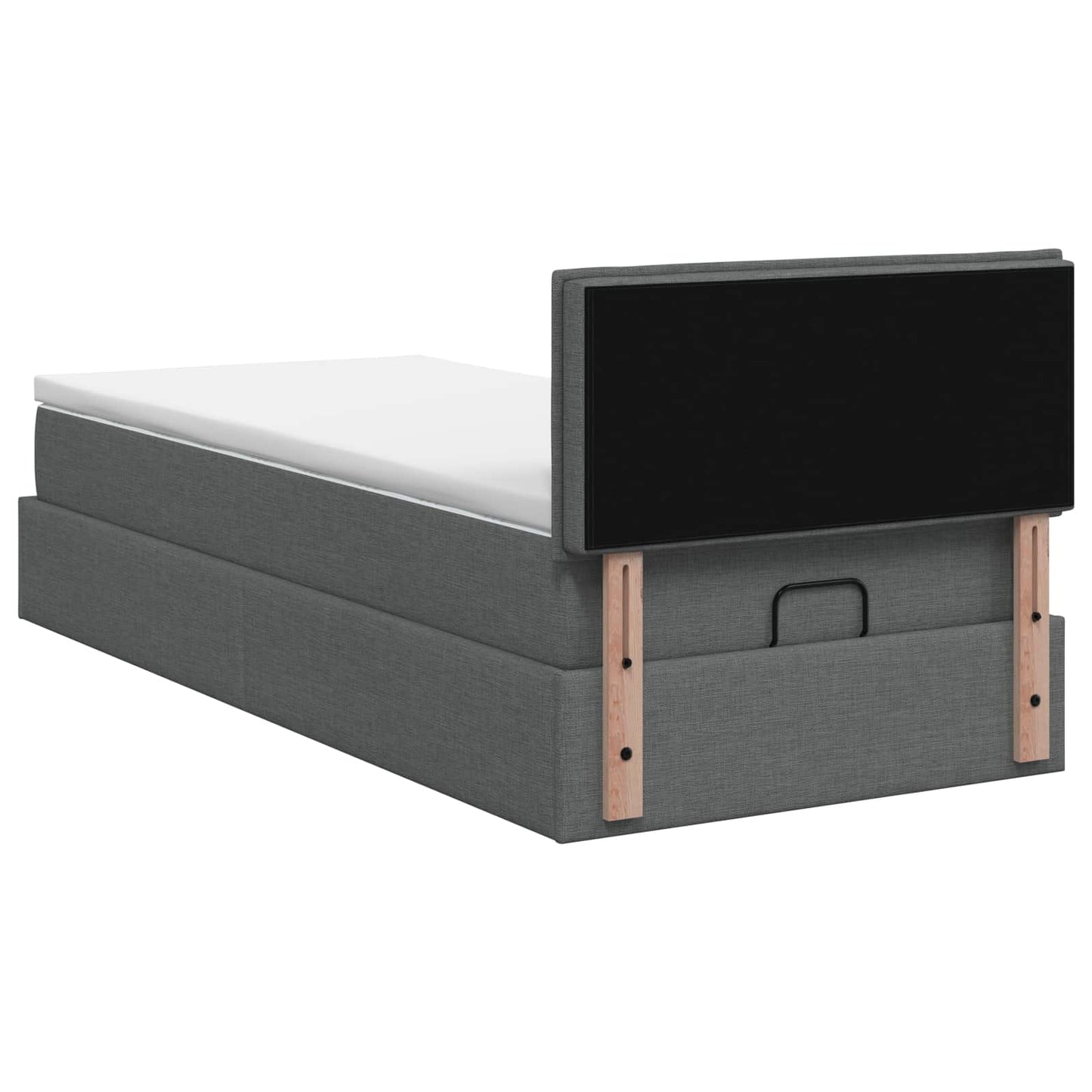 Ottoman bed met matras Donkergrijs 90 x 200 cm Stof