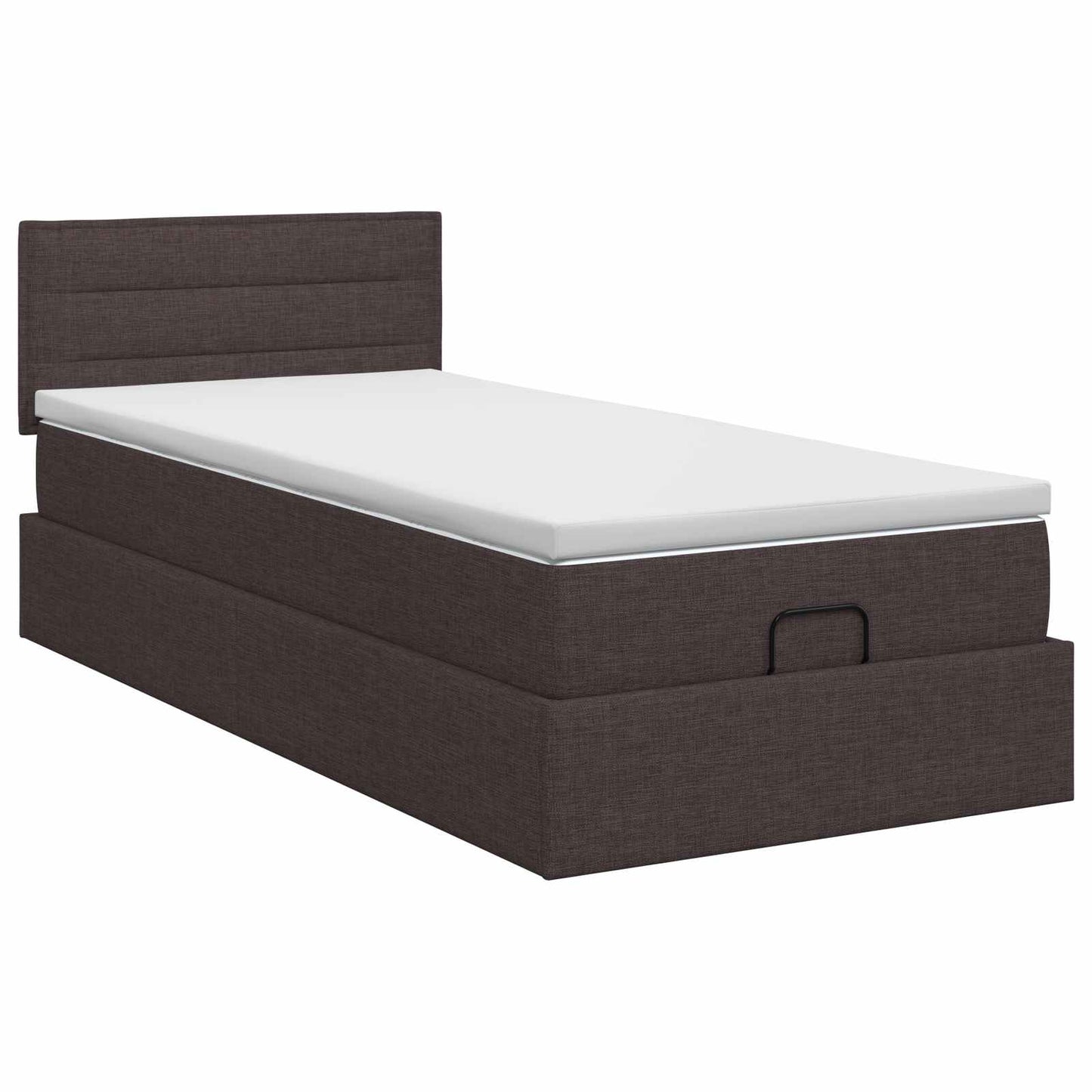 Ottoman bed met matras Donkerbruin 90 x 200 cm Stof