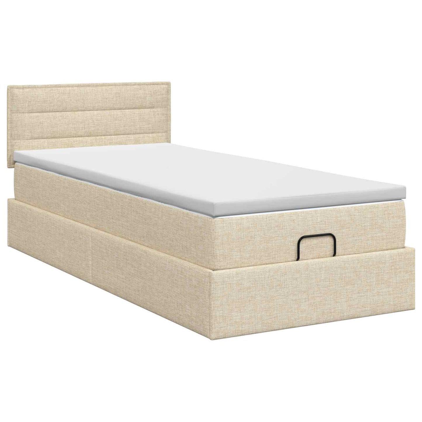 Ottoman bed met matras Crèmekleurig 90 x 200 cm Stof