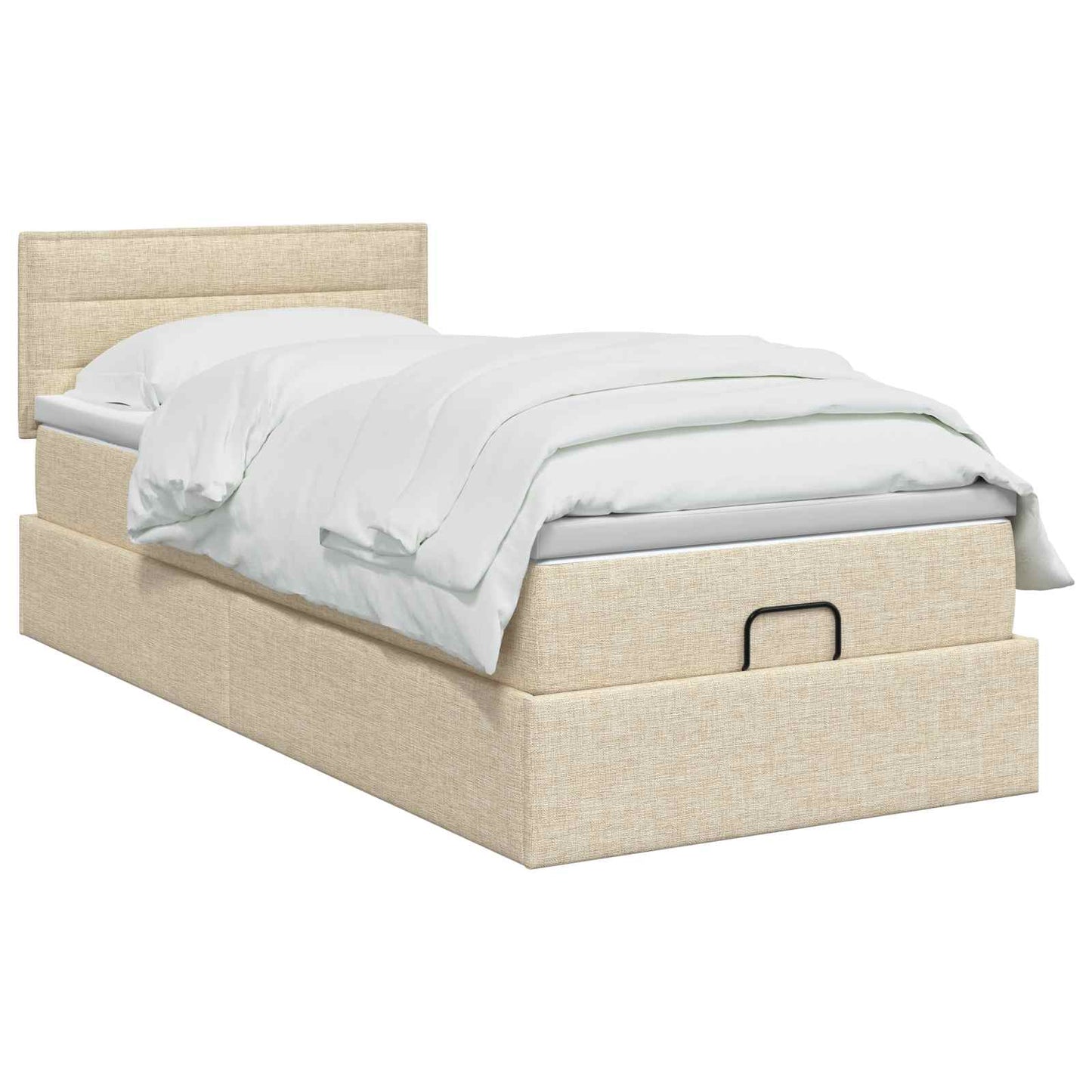 Ottoman bed met matras Crèmekleurig 90 x 200 cm Stof