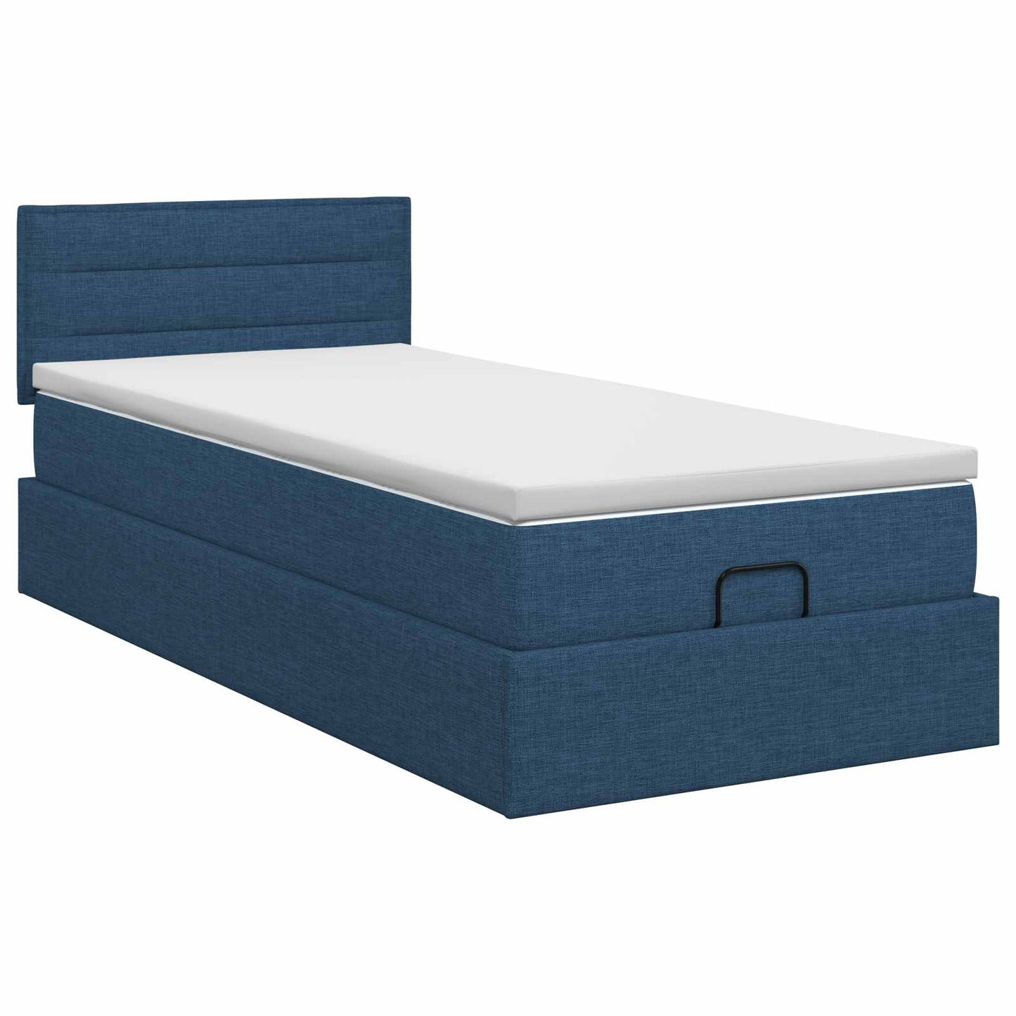Ottoman bed met matras met hoofdeinde Blauw 90 x 200 cm Stof