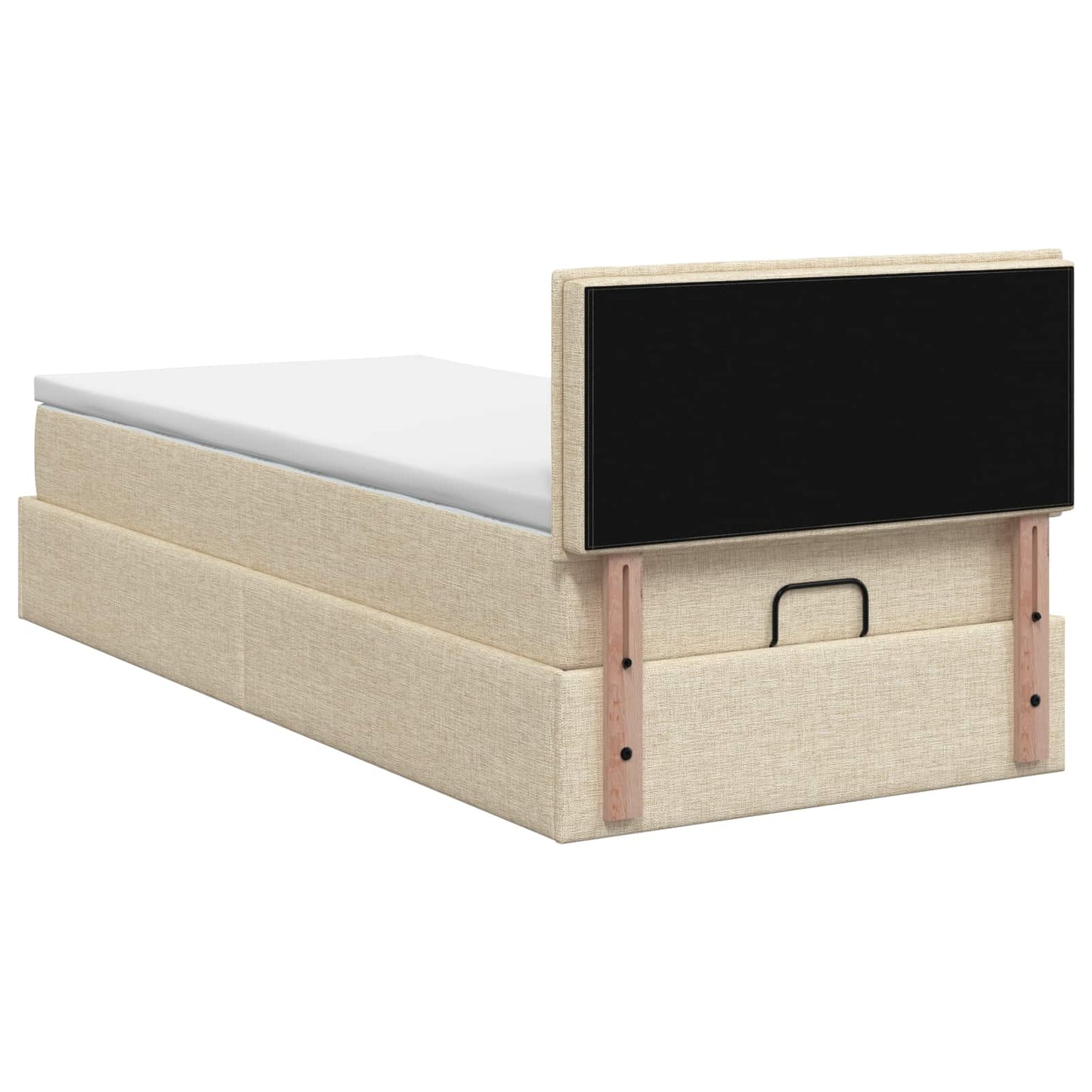 Ottoman bed met matras Crèmekleurig 100 x 200 cm Stof