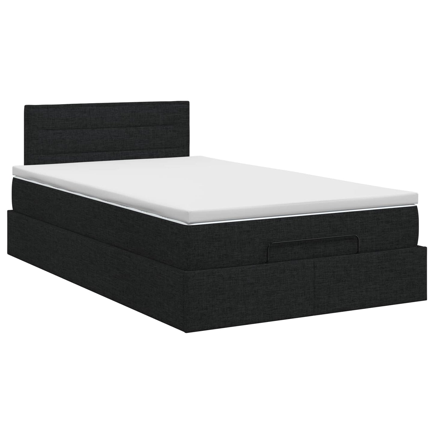 Ottoman bed met matras met hoofdeinde Zwart 120 x 200 cm Stof