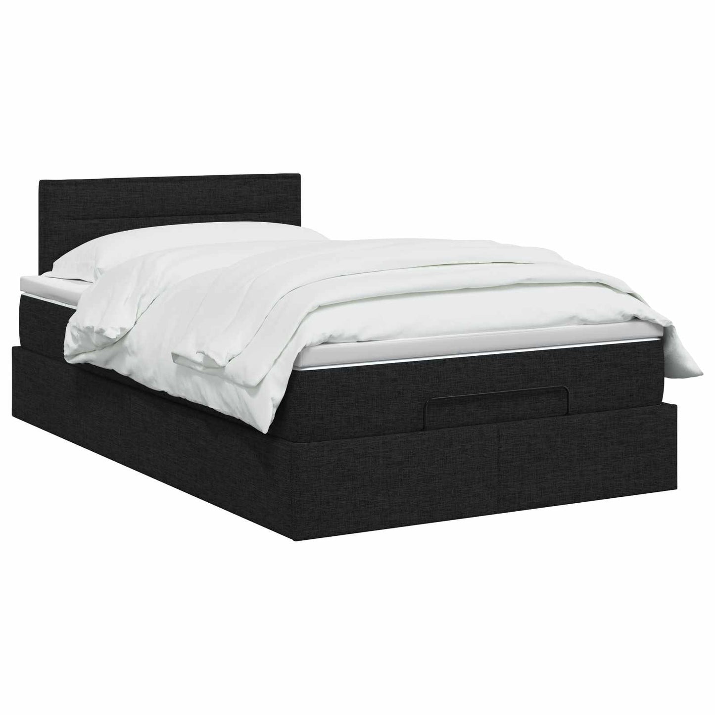 Ottoman bed met matras met hoofdeinde Zwart 120 x 200 cm Stof