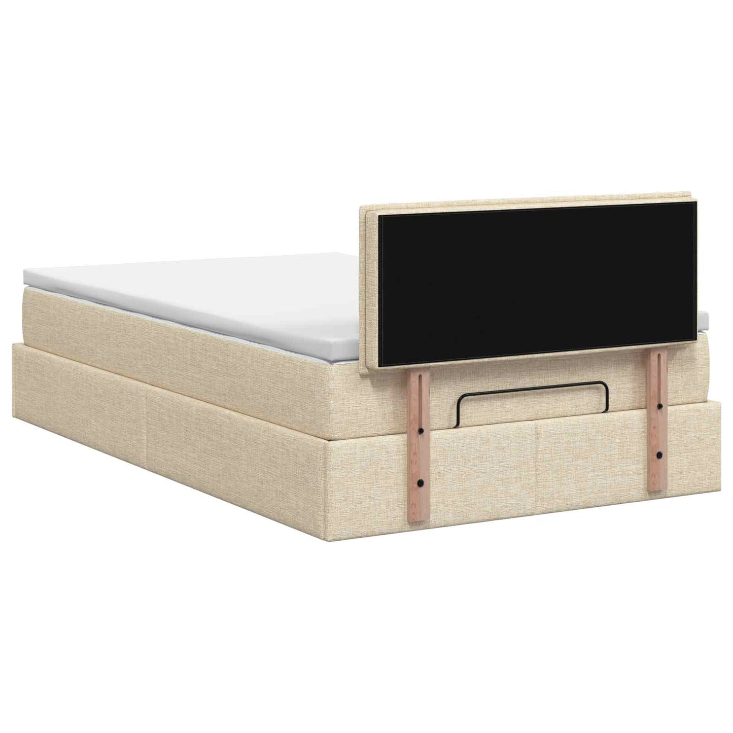 Ottoman bed met matras Crèmekleurig 120 x 200 cm Stof