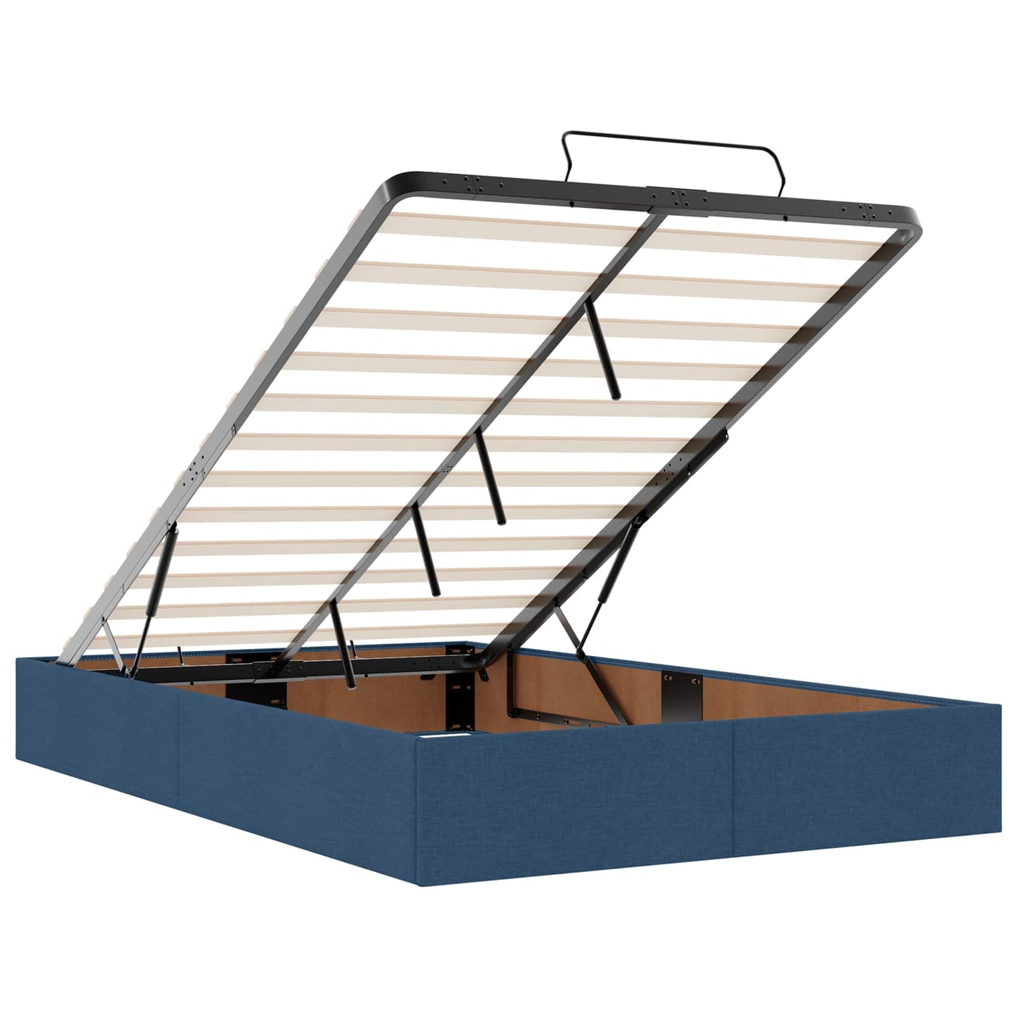 Ottoman bed met matras met hoofdeinde Blauw 120 x 200 cm Stof