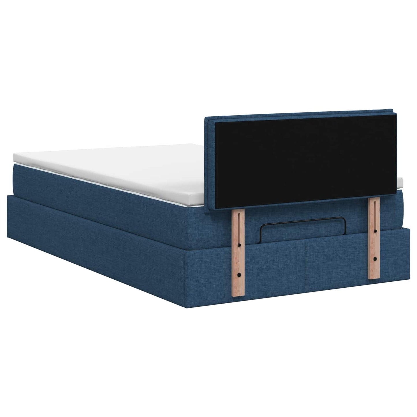 Ottoman bed met matras met hoofdeinde Blauw 120 x 200 cm Stof
