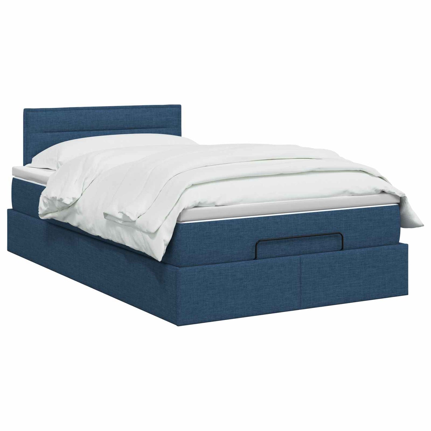 Ottoman bed met matras met hoofdeinde Blauw 120 x 200 cm Stof