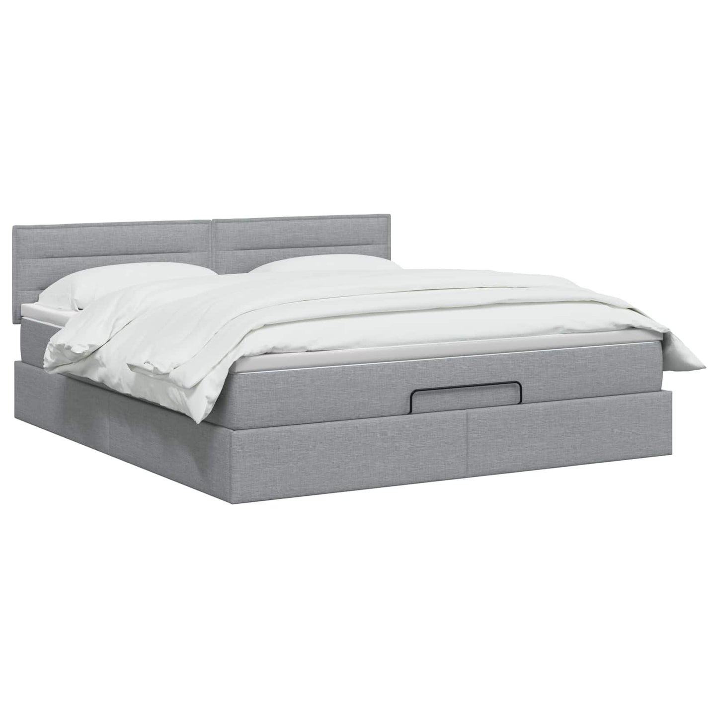 Ottoman bed met matras Lichtgrijs 140 x 190 cm Stof