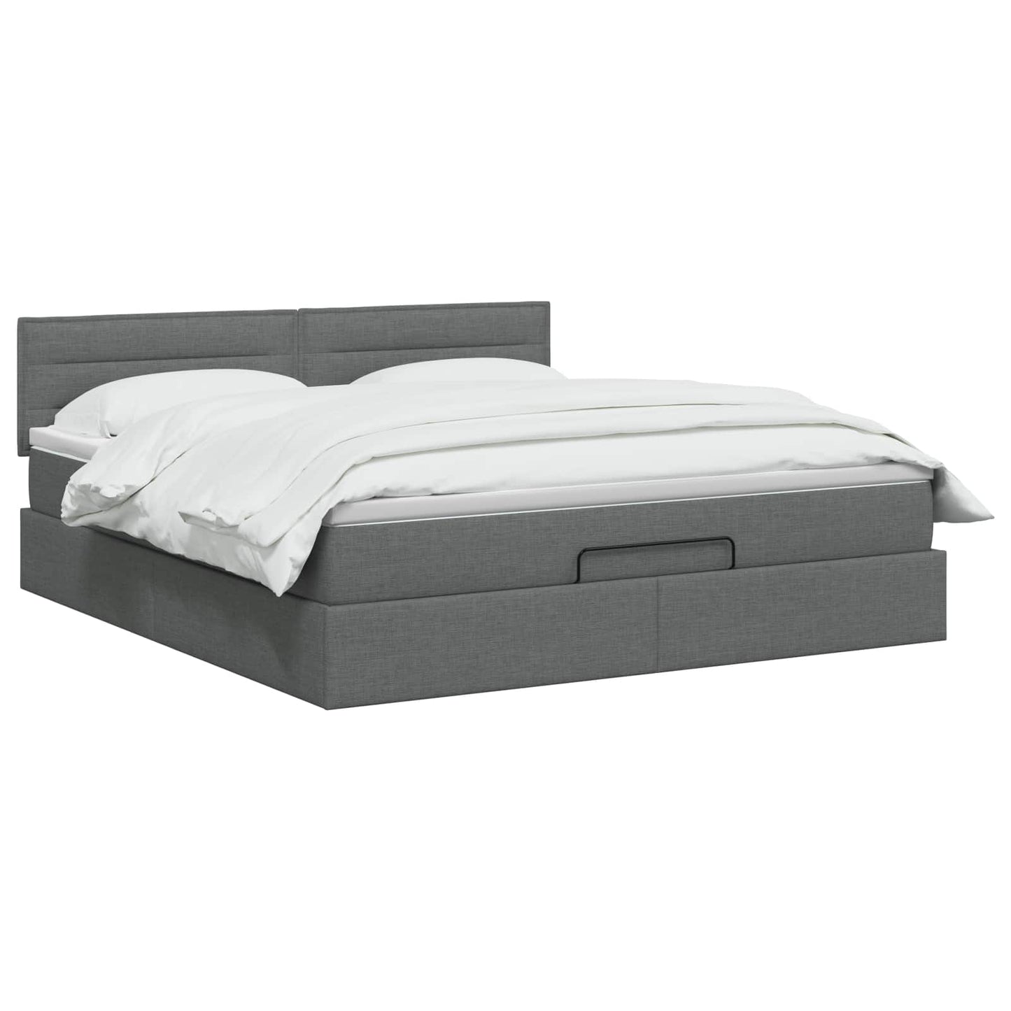 Ottoman bed met matras Donkergrijs 140 x 190 cm Stof
