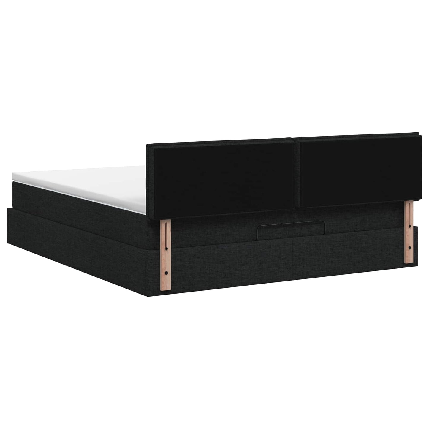 Ottoman bed met matras met hoofdeinde Zwart 140 x 190 cm Stof