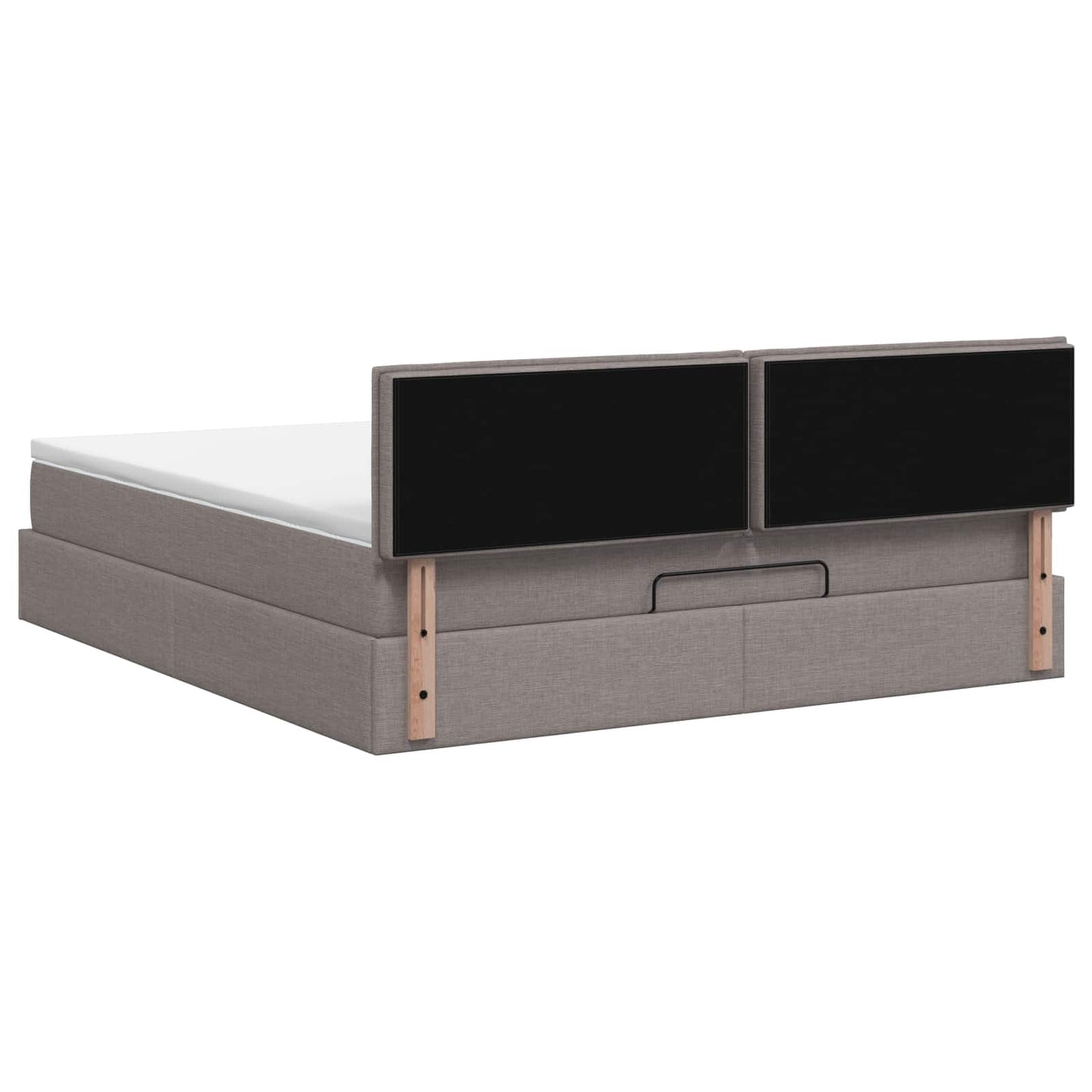 Ottoman bed met matras met hoofdeinde Taupe 140 x 190 cm Stof