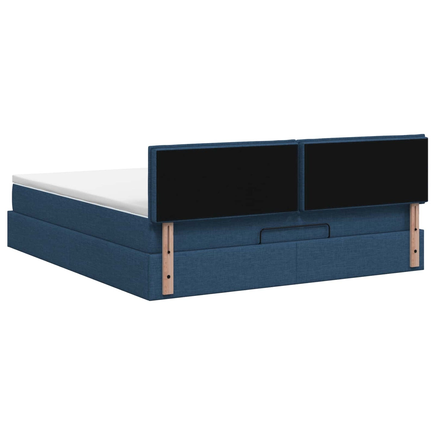 Ottoman bed met matras met hoofdeinde Blauw 140 x 190 cm Stof