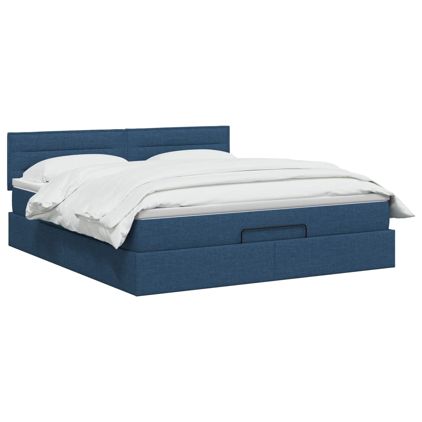 Ottoman bed met matras met hoofdeinde Blauw 140 x 190 cm Stof