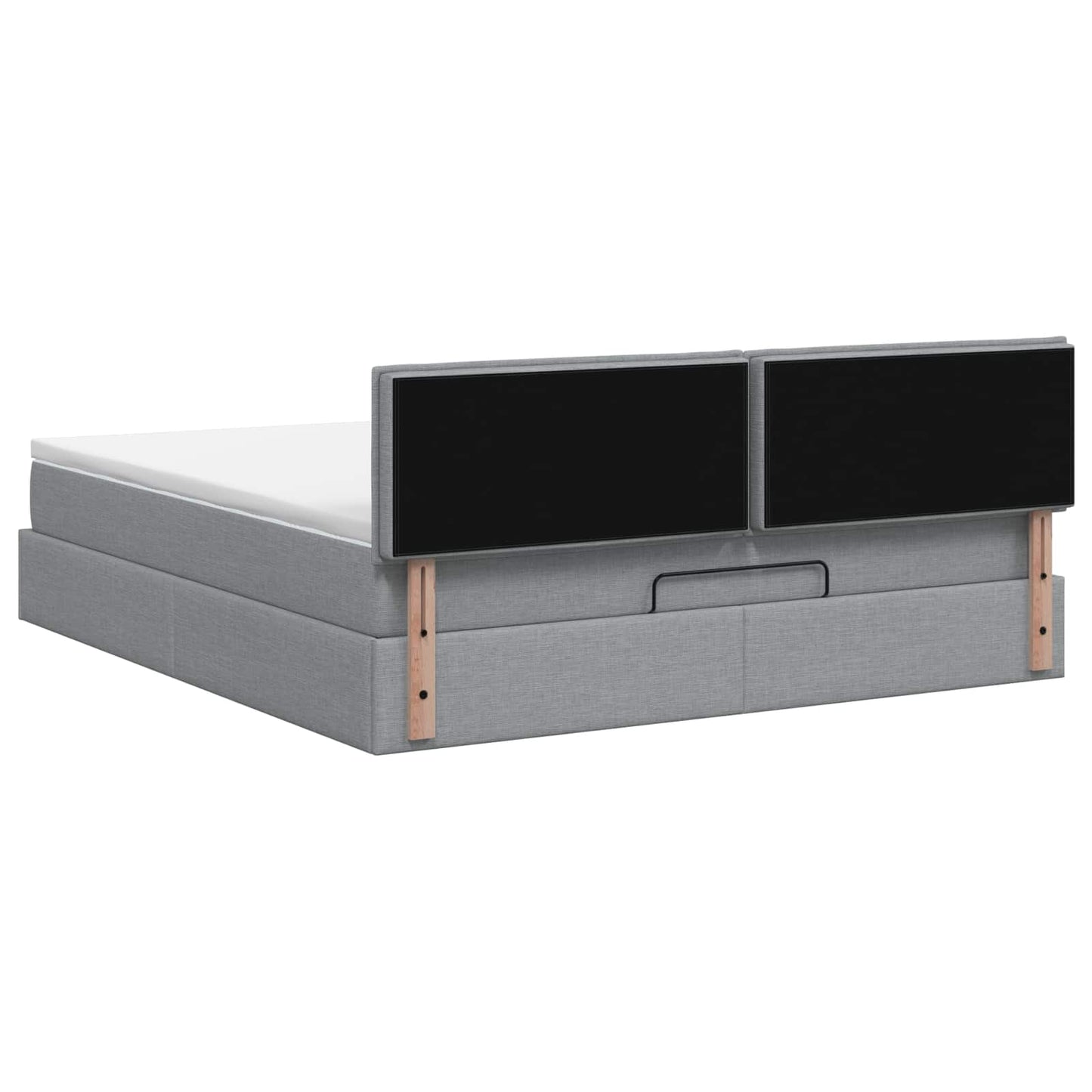 Ottoman bed met matras Lichtgrijs 140 x 200 cm Stof