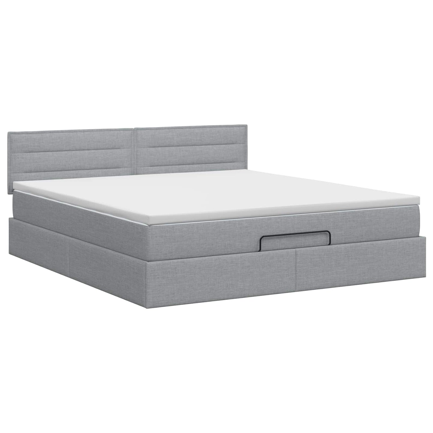 Ottoman bed met matras Lichtgrijs 160 x 200 cm Stof