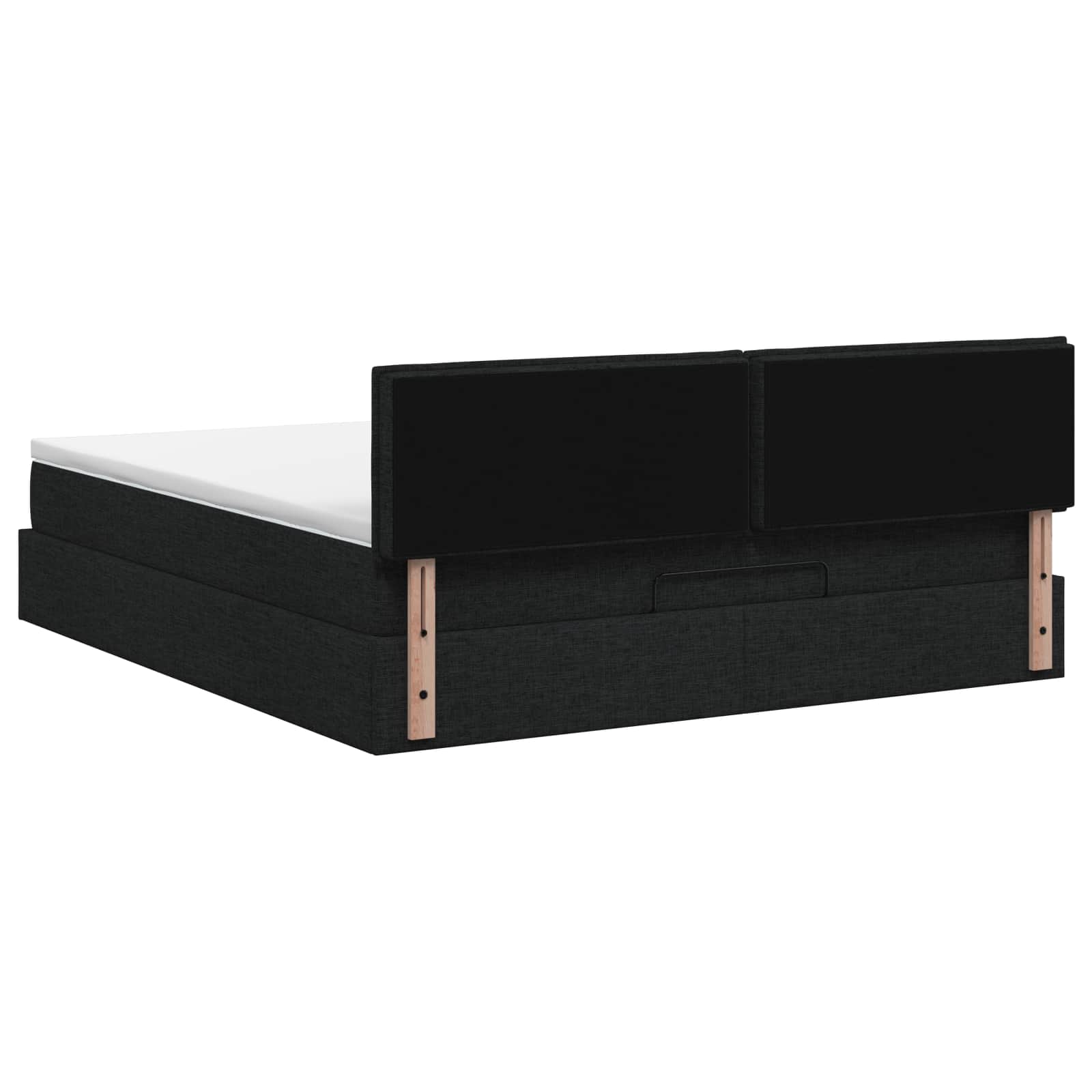 Ottoman bed met matras met hoofdeinde Zwart 180 x 200 cm Stof is nu te koop bij PeponiXL, paradijselijk wonen!