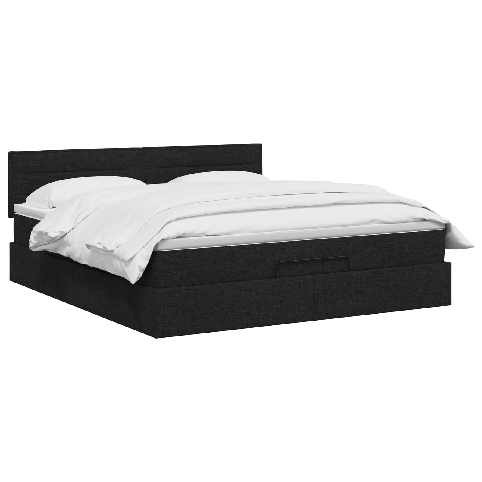 Ottoman bed met matras met hoofdeinde Zwart 180 x 200 cm Stof is nu te koop bij PeponiXL, paradijselijk wonen!