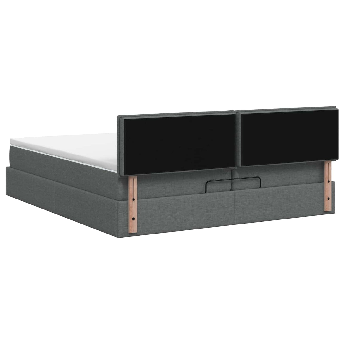 Ottoman bed met matras Donkergrijs 200 x 200 cm Stof