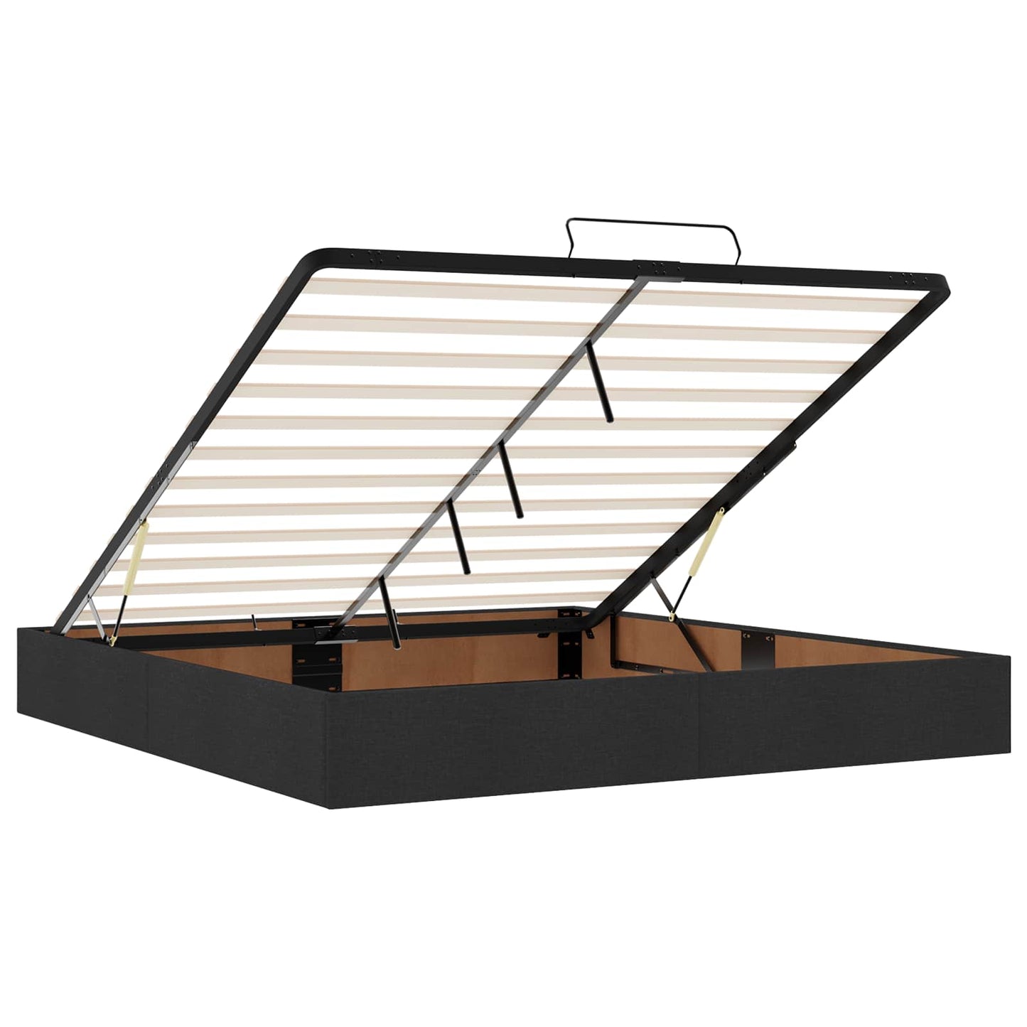 Ottoman bed met matras met hoofdeinde Zwart 200 x 200 cm Stof