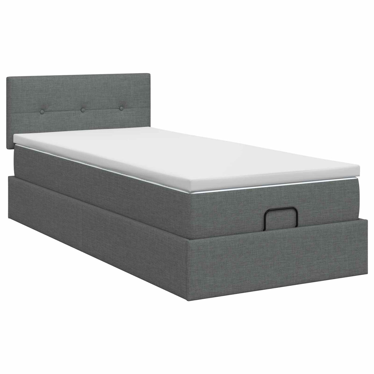 Ottoman bed met matras Donkergrijs 80 x 200 cm Stof