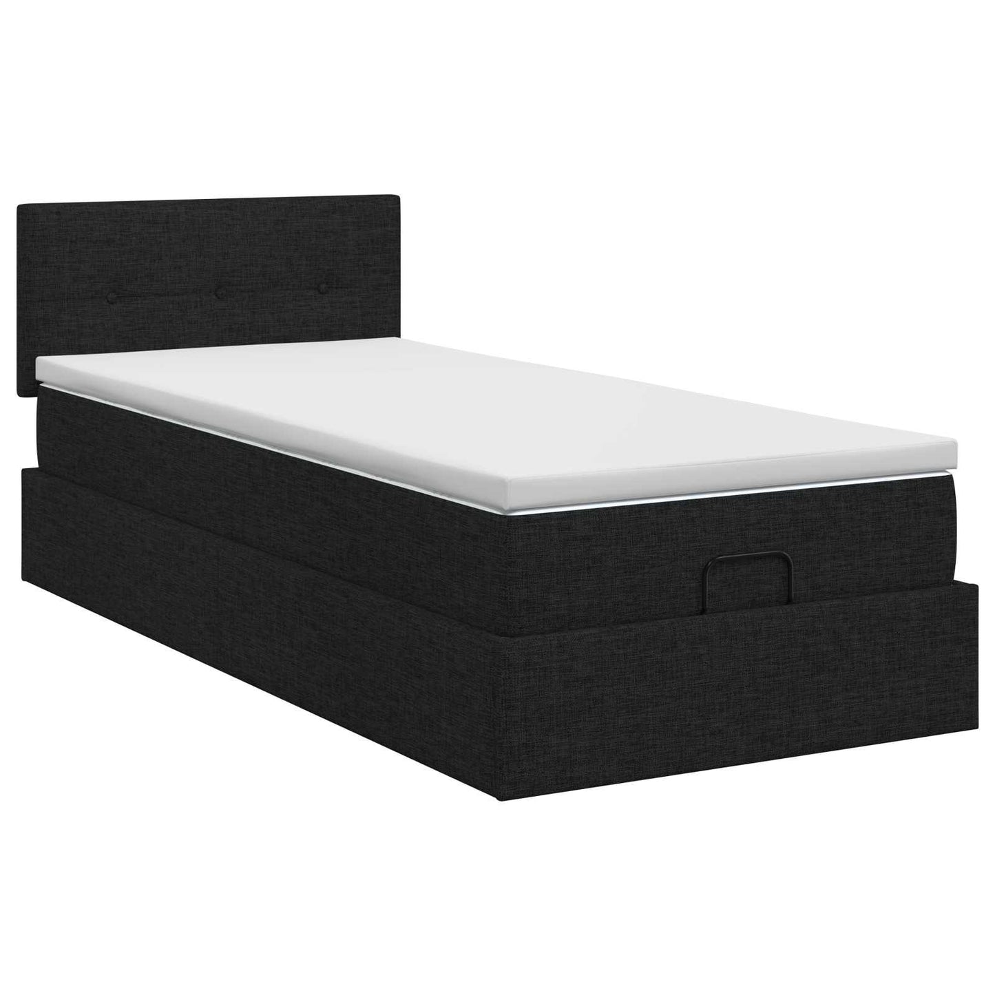 Ottoman bed met matras met hoofdeinde Zwart 80 x 200 cm Stof