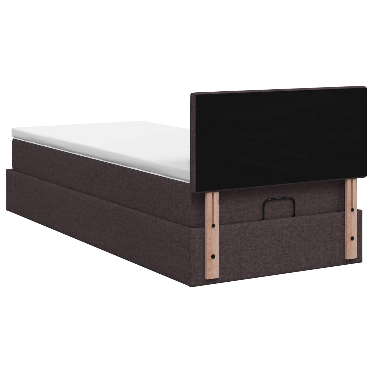 Ottoman bed met matras Donkerbruin 80 x 200 cm Stof