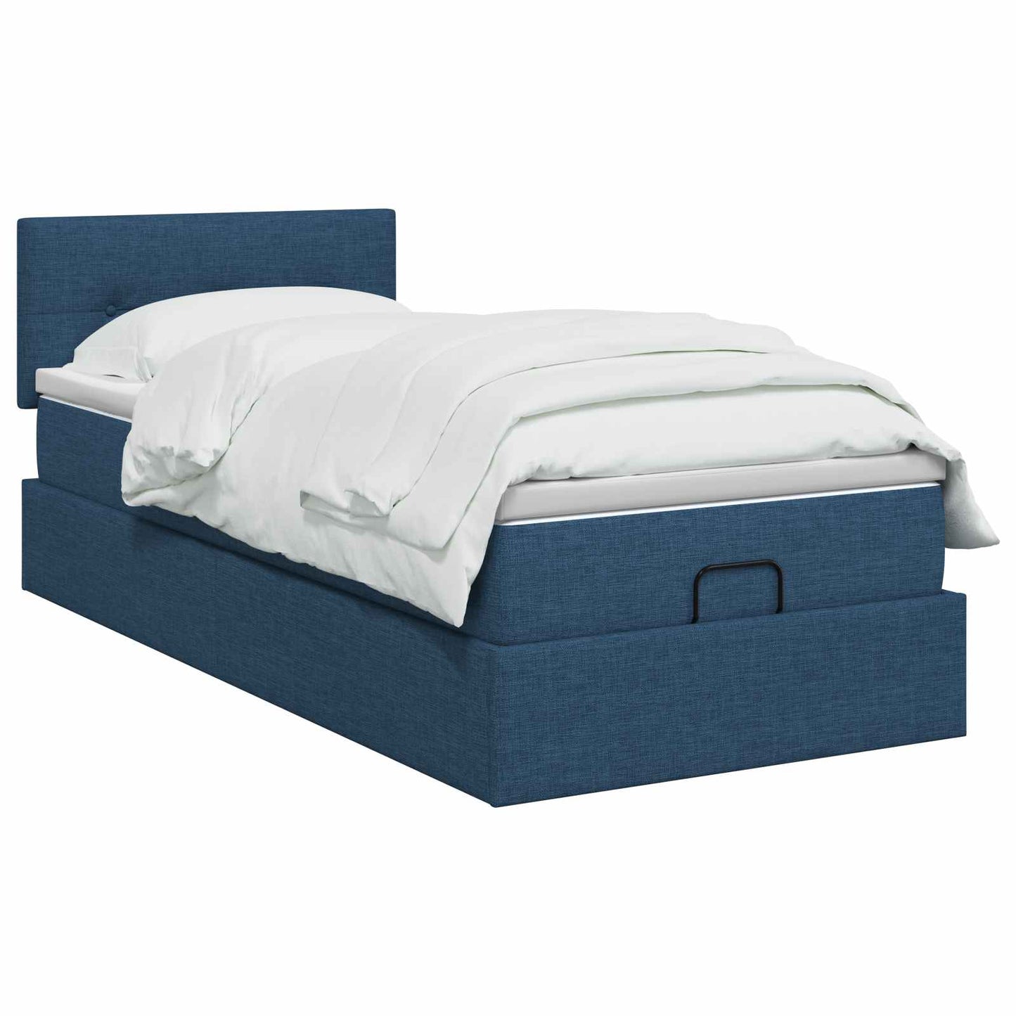 Ottoman bed met matras met hoofdeinde Blauw 90 x 190 cm Stof