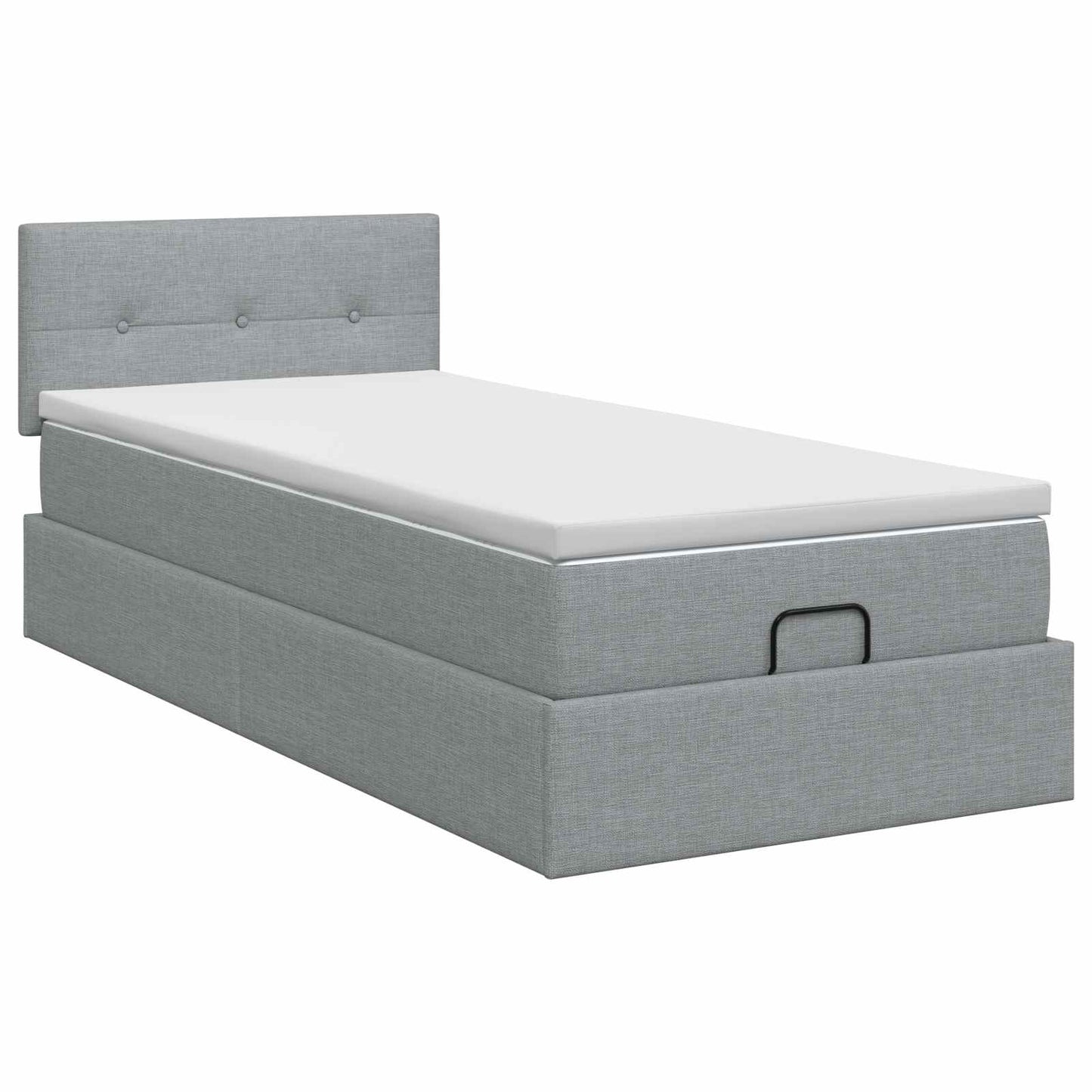 Ottoman bed met matras Lichtgrijs 90 x 200 cm Stof