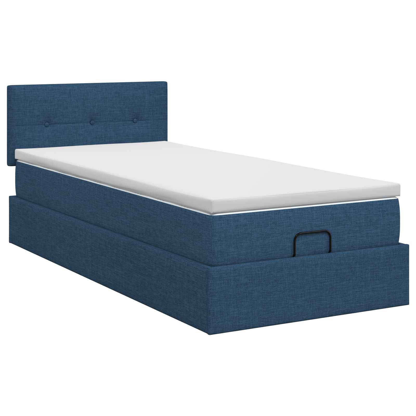 Ottoman bed met matras met hoofdeinde Blauw 90 x 200 cm Stof is nu te koop bij PeponiXL, paradijselijk wonen!
