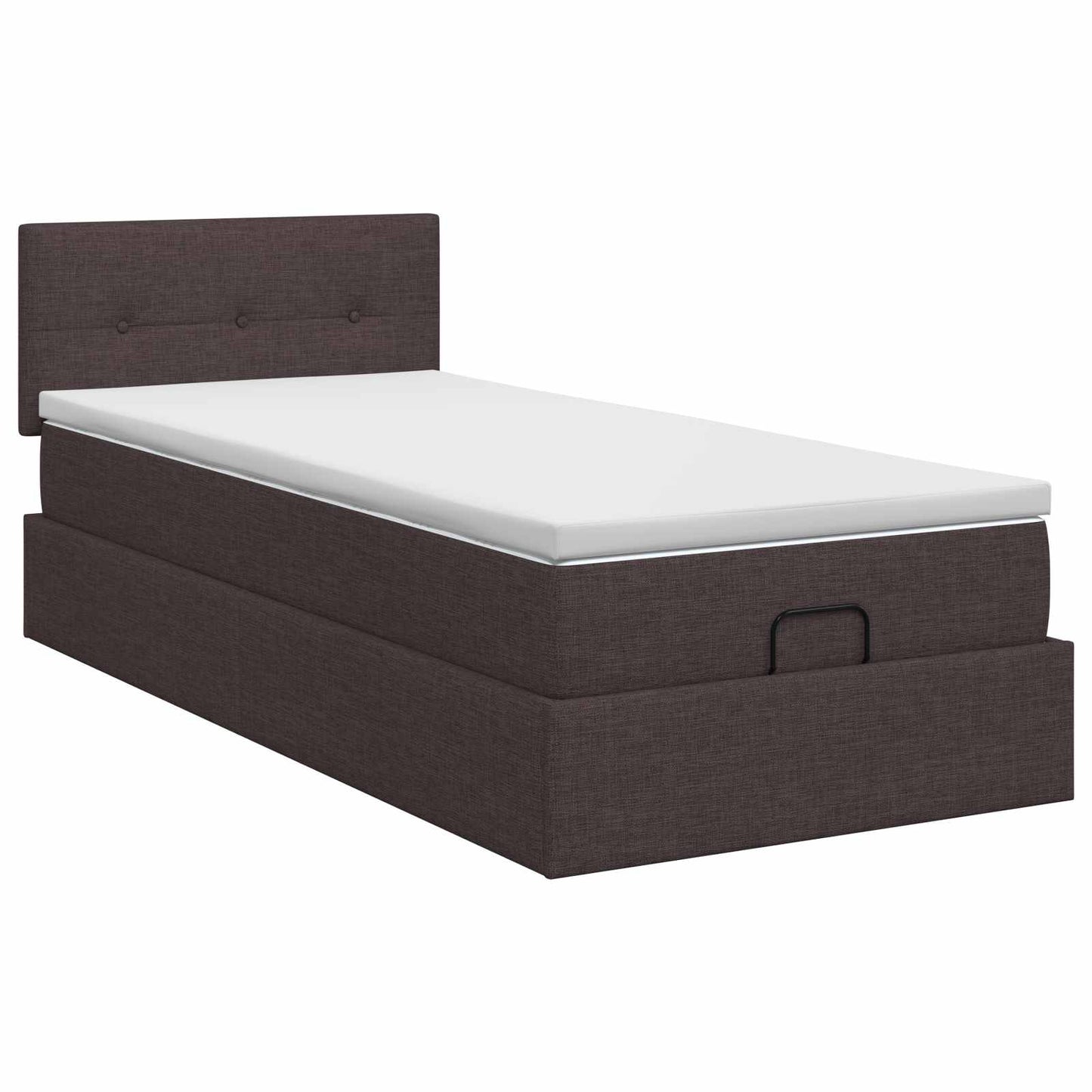 Ottoman bed met matras Donkerbruin 100 x 200 cm Stof