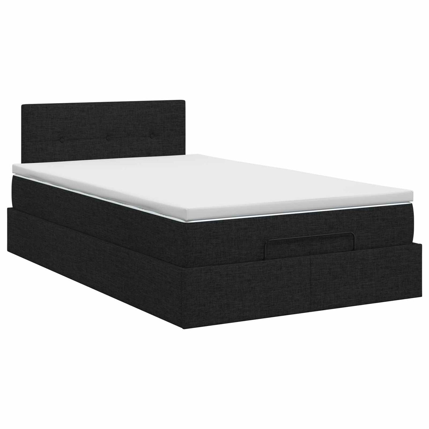 Ottoman bed met matras met hoofdeinde Zwart 120 x 190 cm Stof