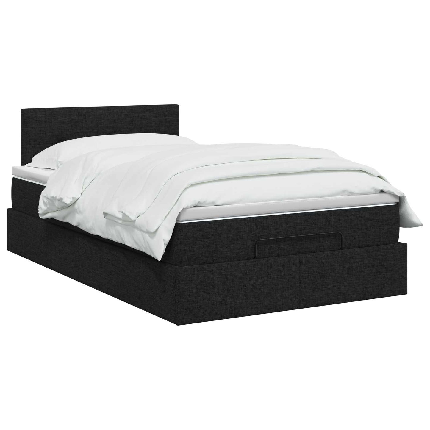 Ottoman bed met matras met hoofdeinde Zwart 120 x 190 cm Stof