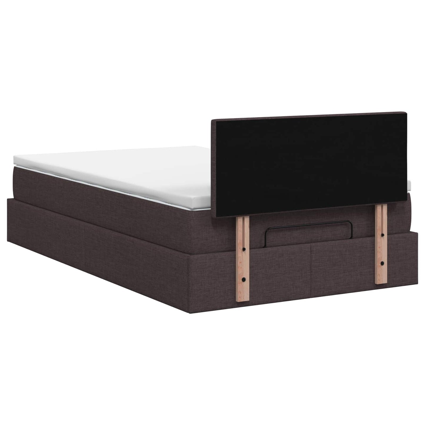 Ottoman bed met matras Donkerbruin 120 x 190 cm Stof