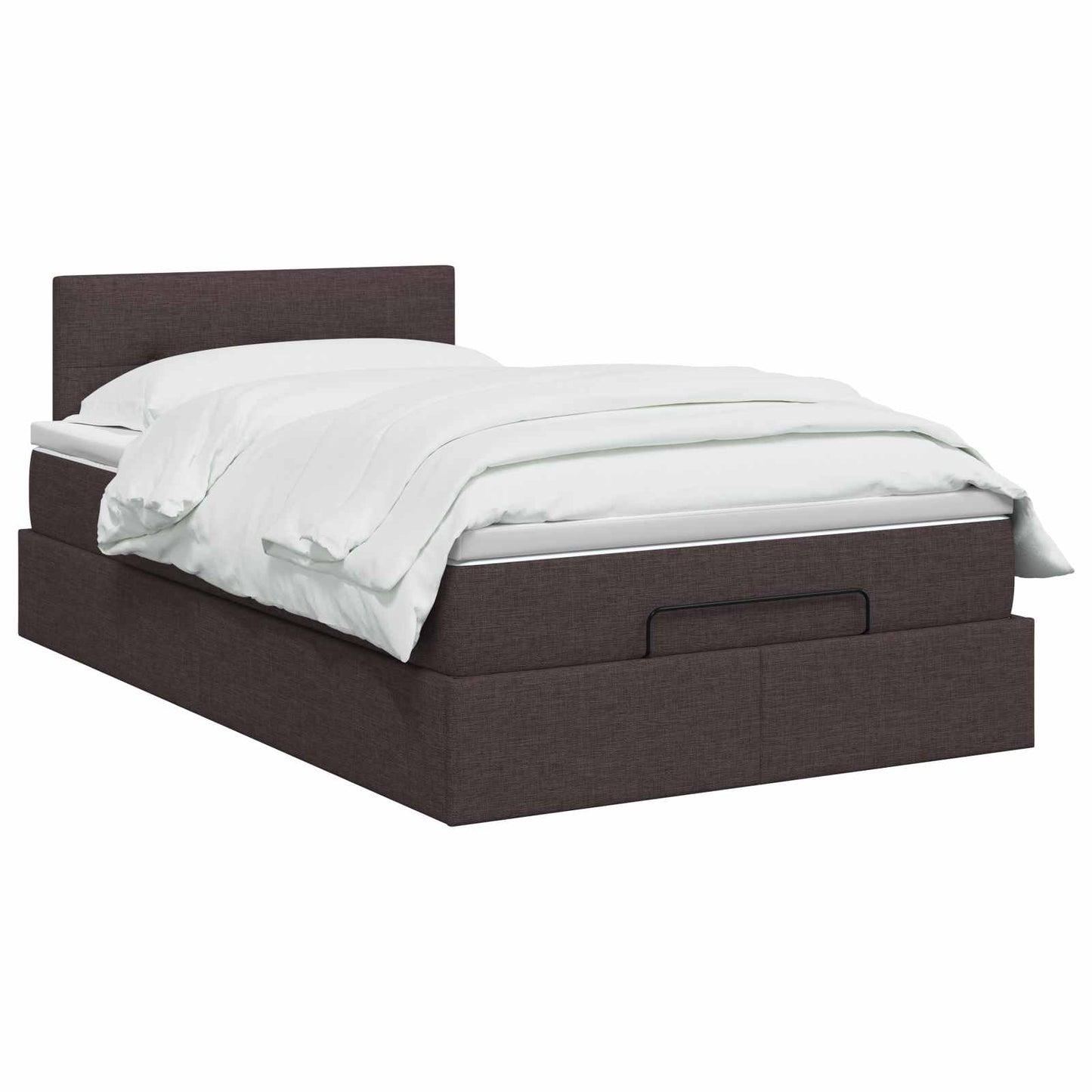 Ottoman bed met matras Donkerbruin 120 x 190 cm Stof