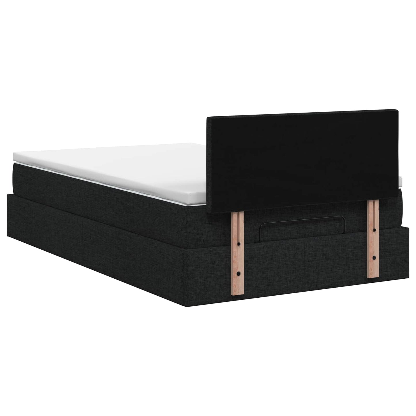 Ottoman bed met matras met hoofdeinde Zwart 120 x 200 cm Stof