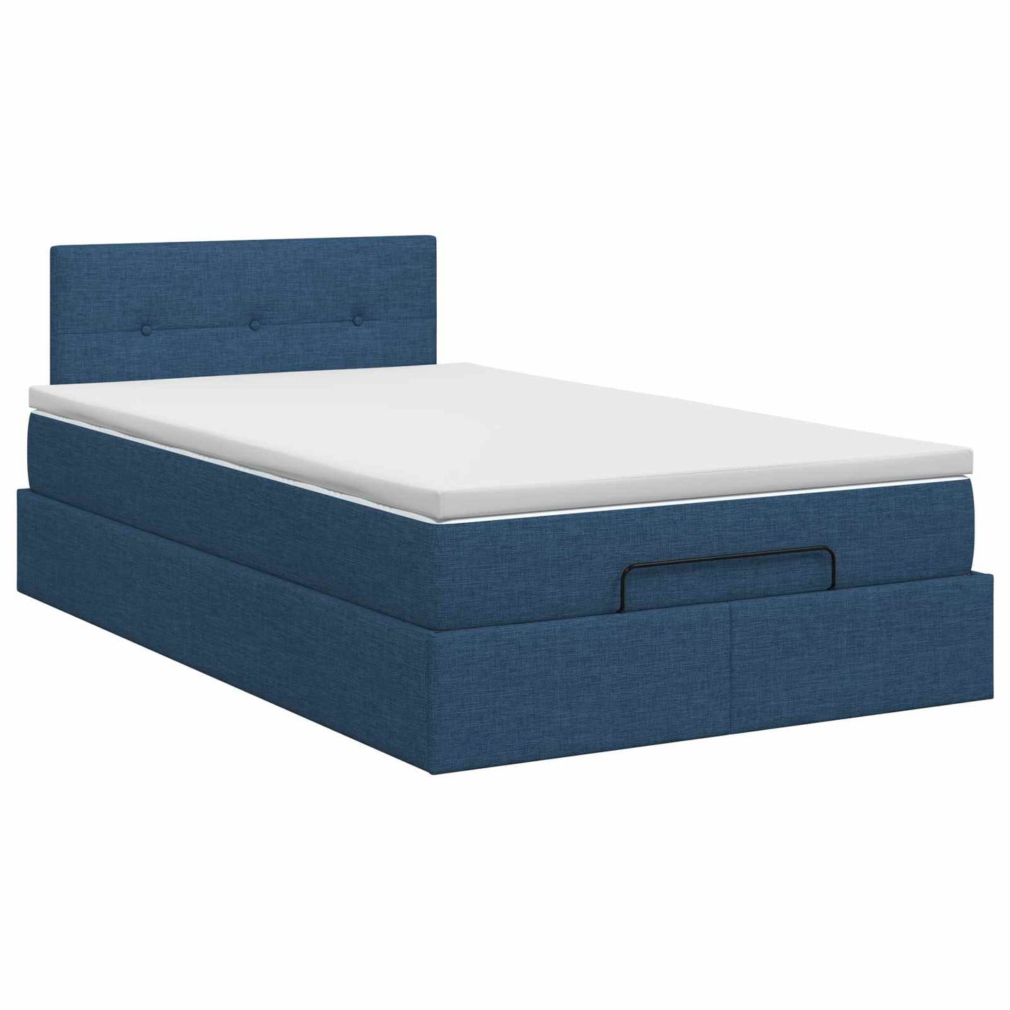 Ottoman bed met matras met hoofdeinde Blauw 120 x 200 cm Stof is nu te koop bij PeponiXL, paradijselijk wonen!