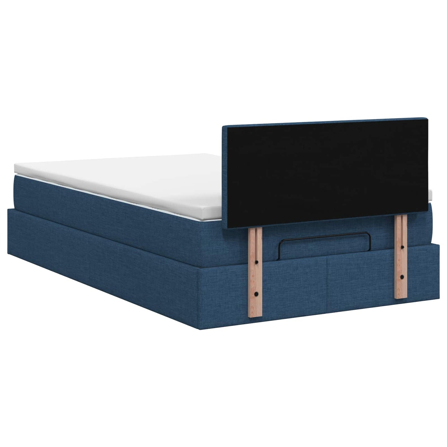 Ottoman bed met matras met hoofdeinde Blauw 120 x 200 cm Stof is nu te koop bij PeponiXL, paradijselijk wonen!