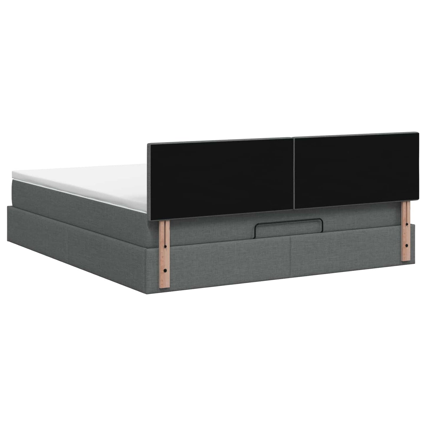 Ottoman bed met matras Donkergrijs 140 x 190 cm Stof