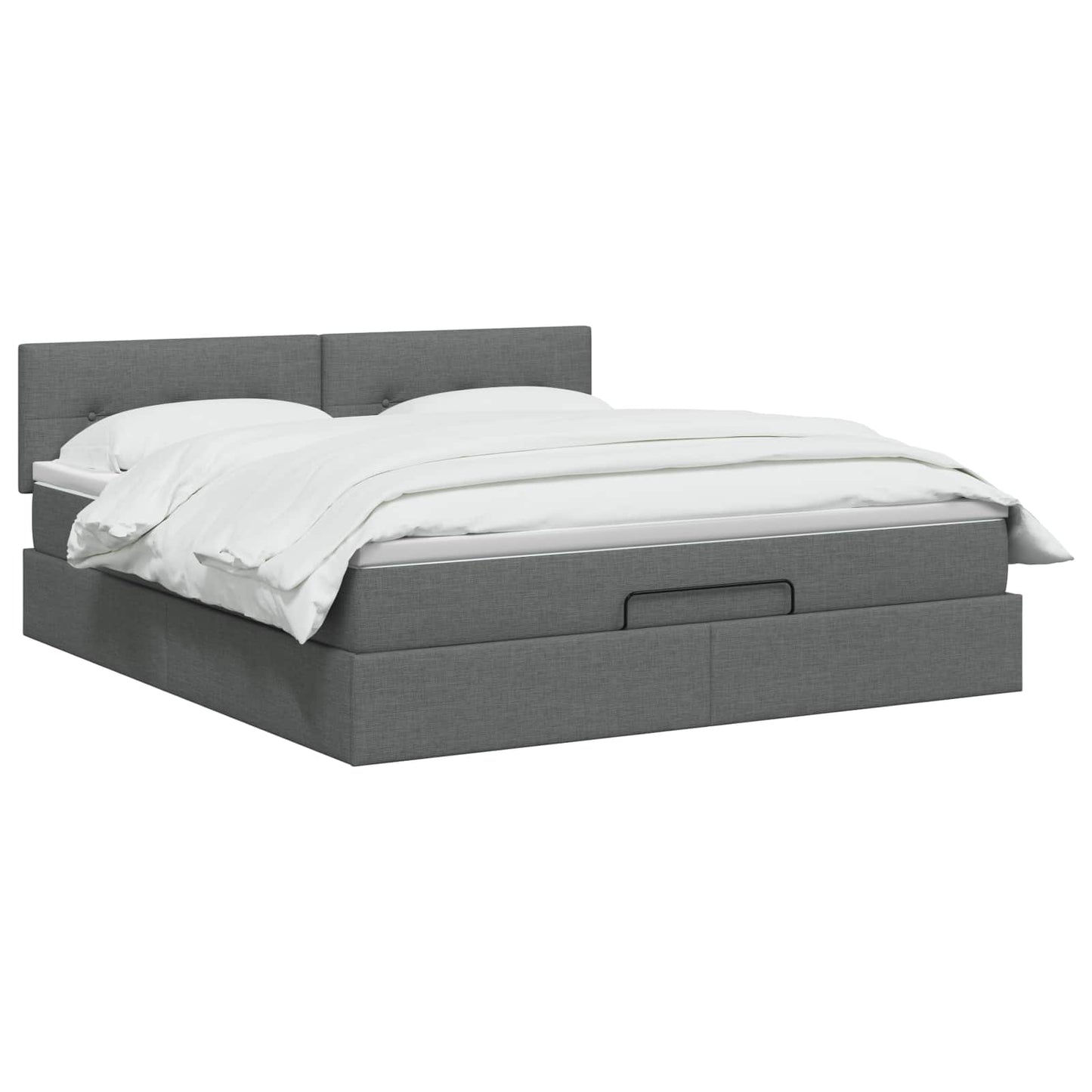 Ottoman bed met matras Donkergrijs 140 x 190 cm Stof