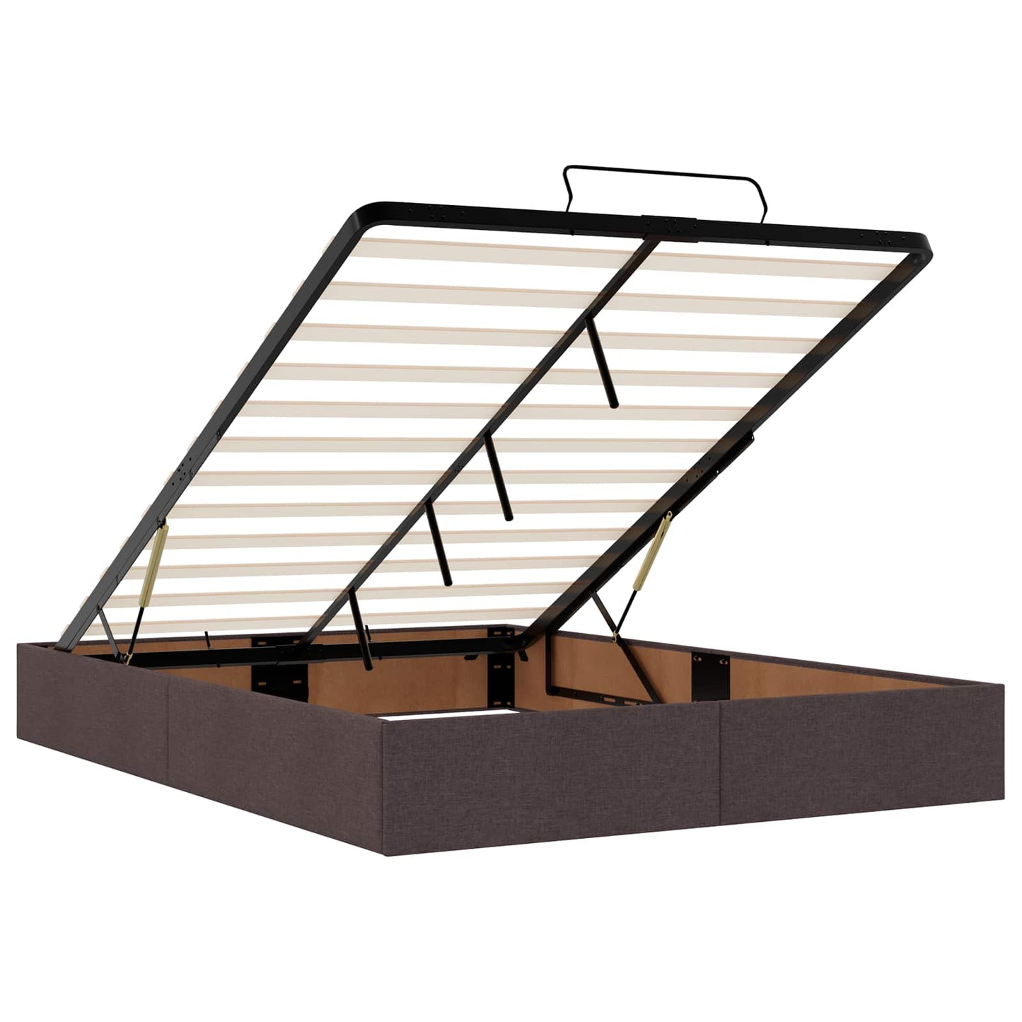 Ottoman bed met matras Donkerbruin 140 x 190 cm Stof