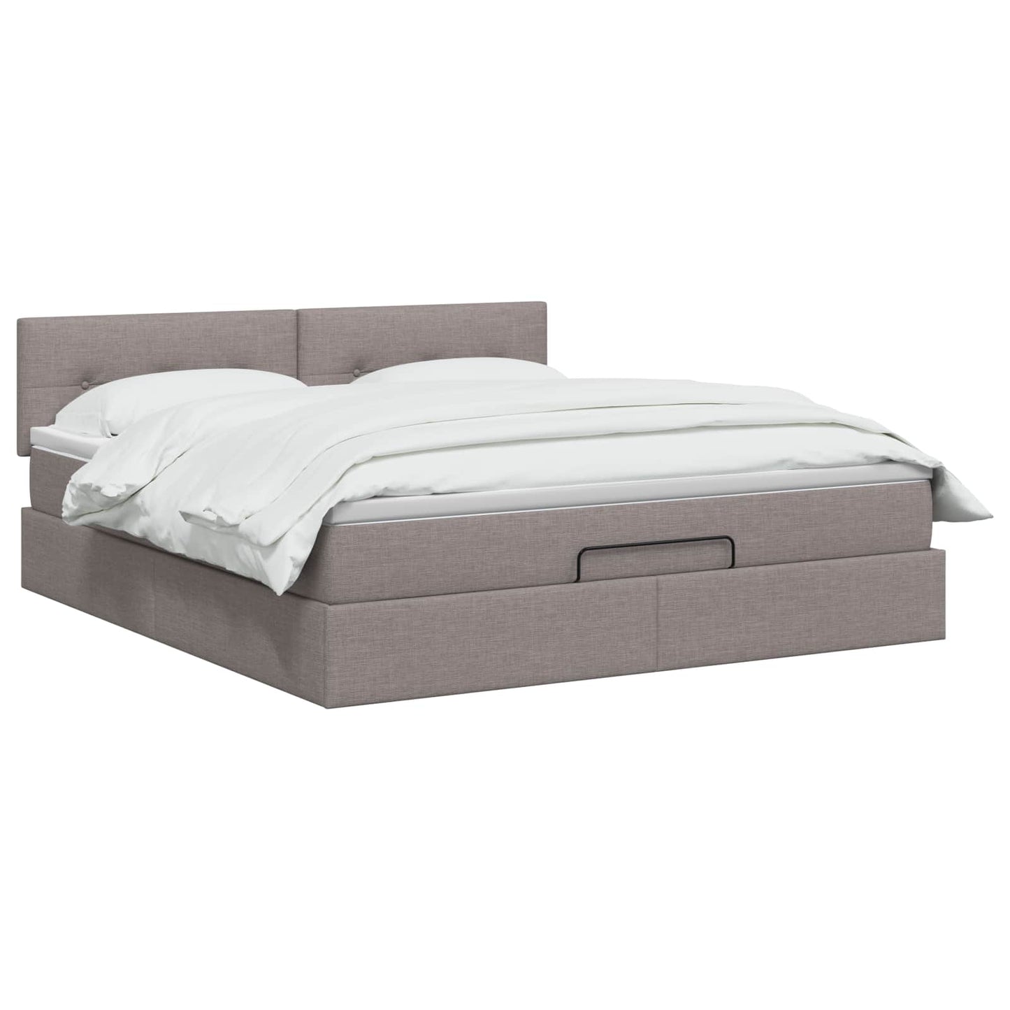 Ottoman bed met matras met hoofdeinde Taupe 140 x 190 cm Stof