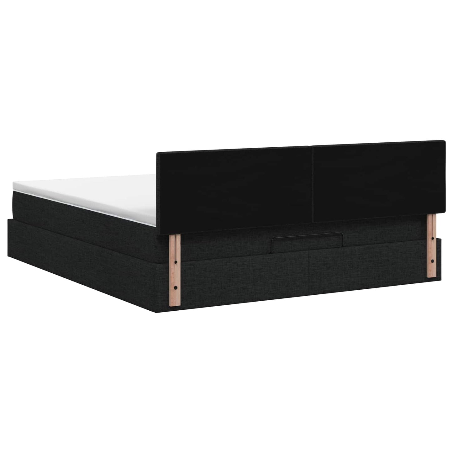 Ottoman bed met matras met hoofdeinde Zwart 140 x 200 cm Stof