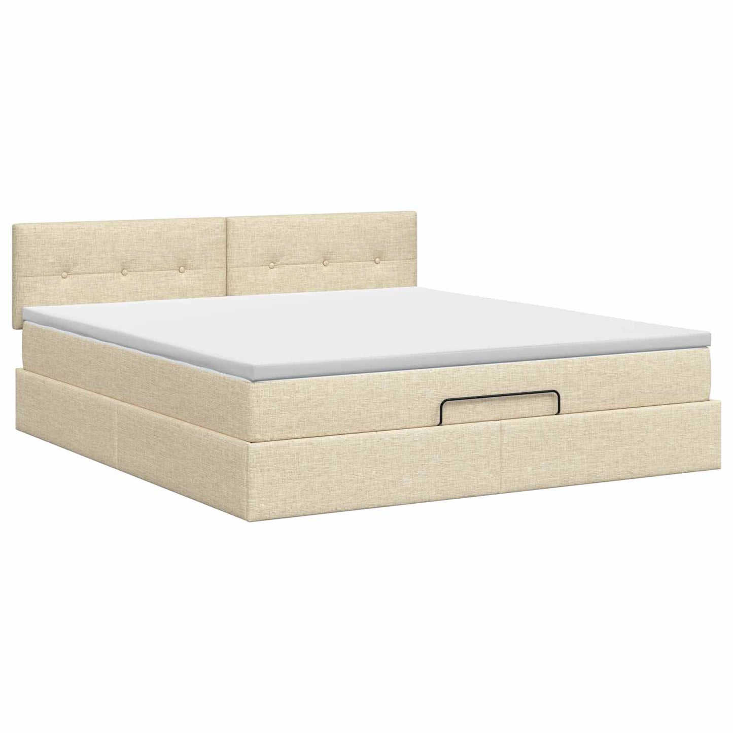 Ottoman bed met matras Crèmekleurig 140 x 200 cm Stof