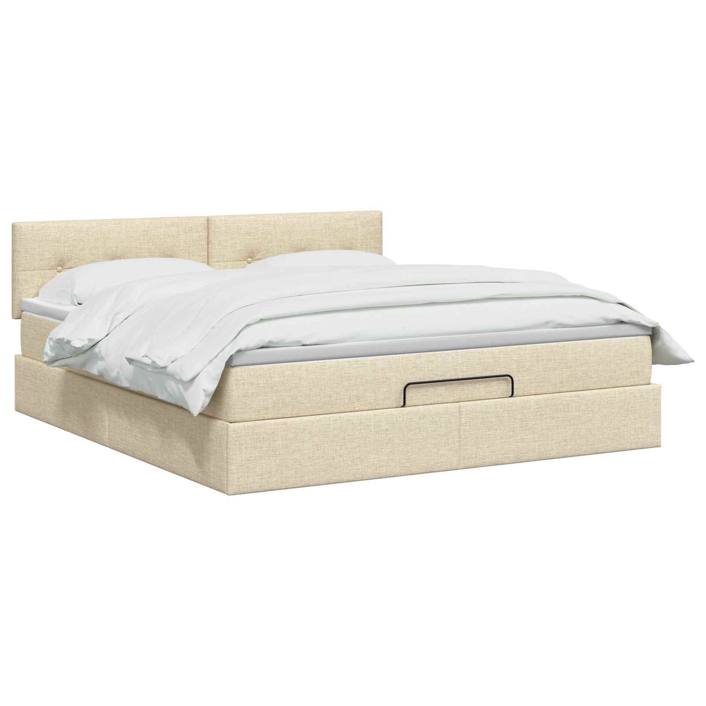 Ottoman bed met matras Crèmekleurig 140 x 200 cm Stof