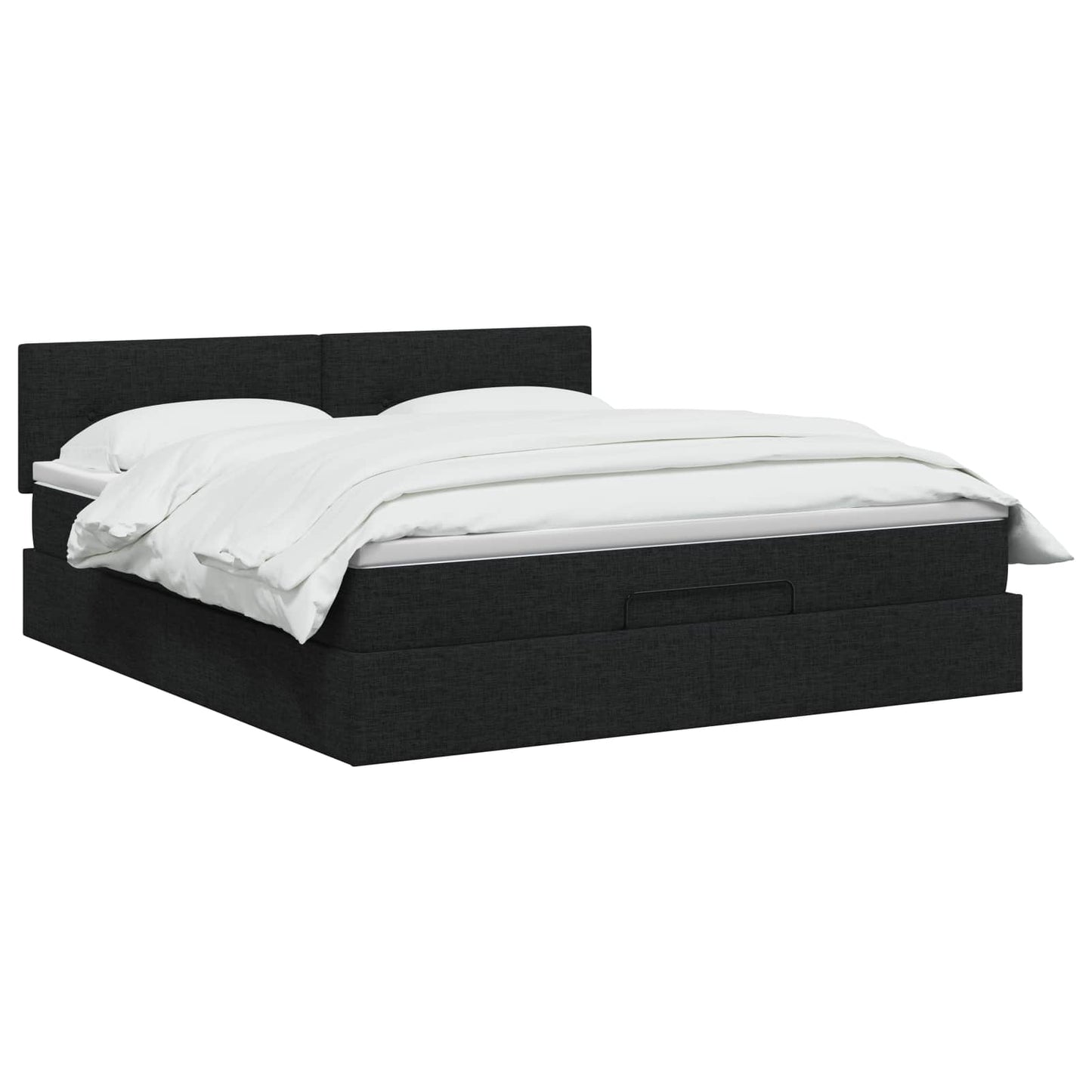 Ottoman bed met matras met hoofdeinde Zwart 160 x 200 cm Stof